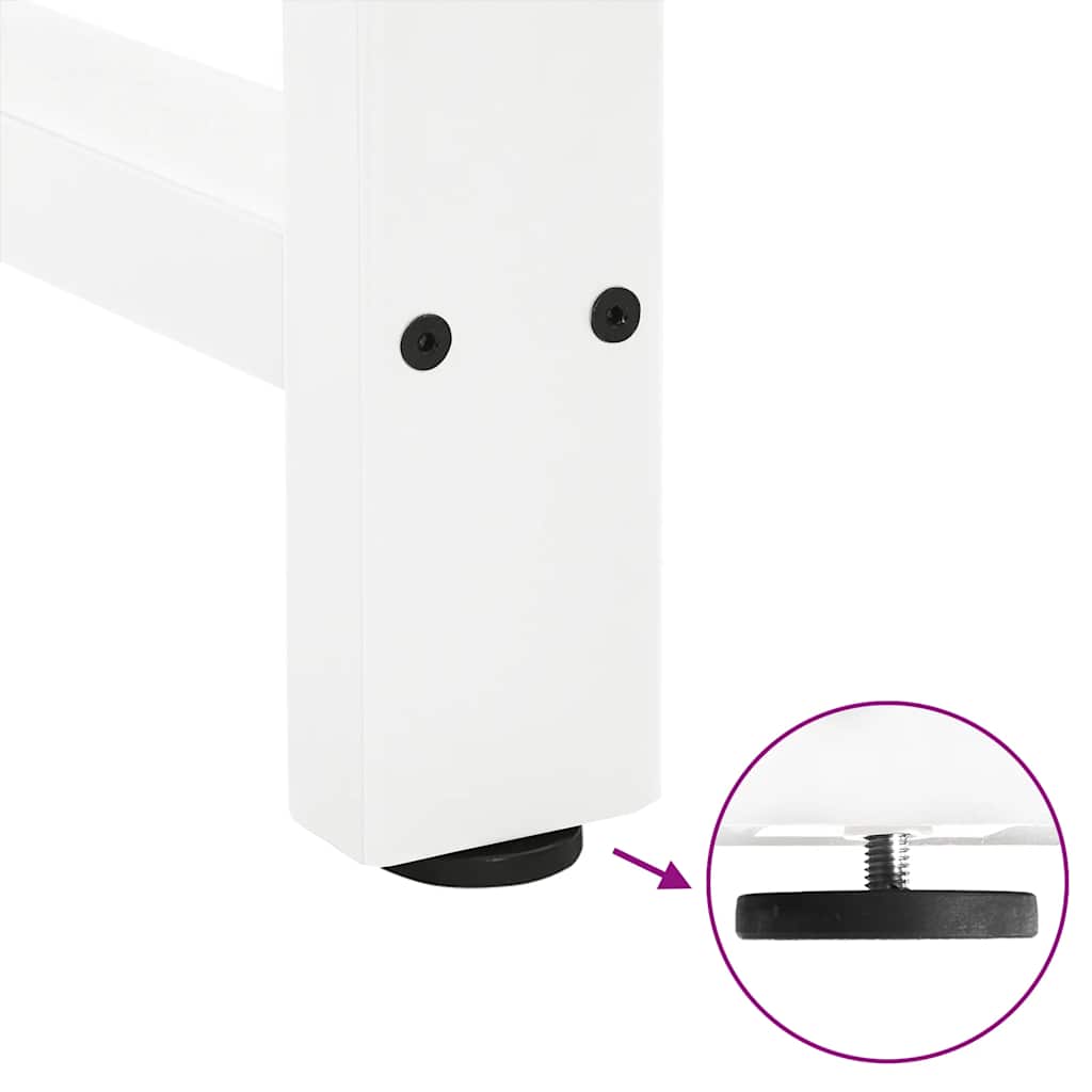 vidaXL Coffee Table Legs White 2 pcs 40x(30-31) cm Steel