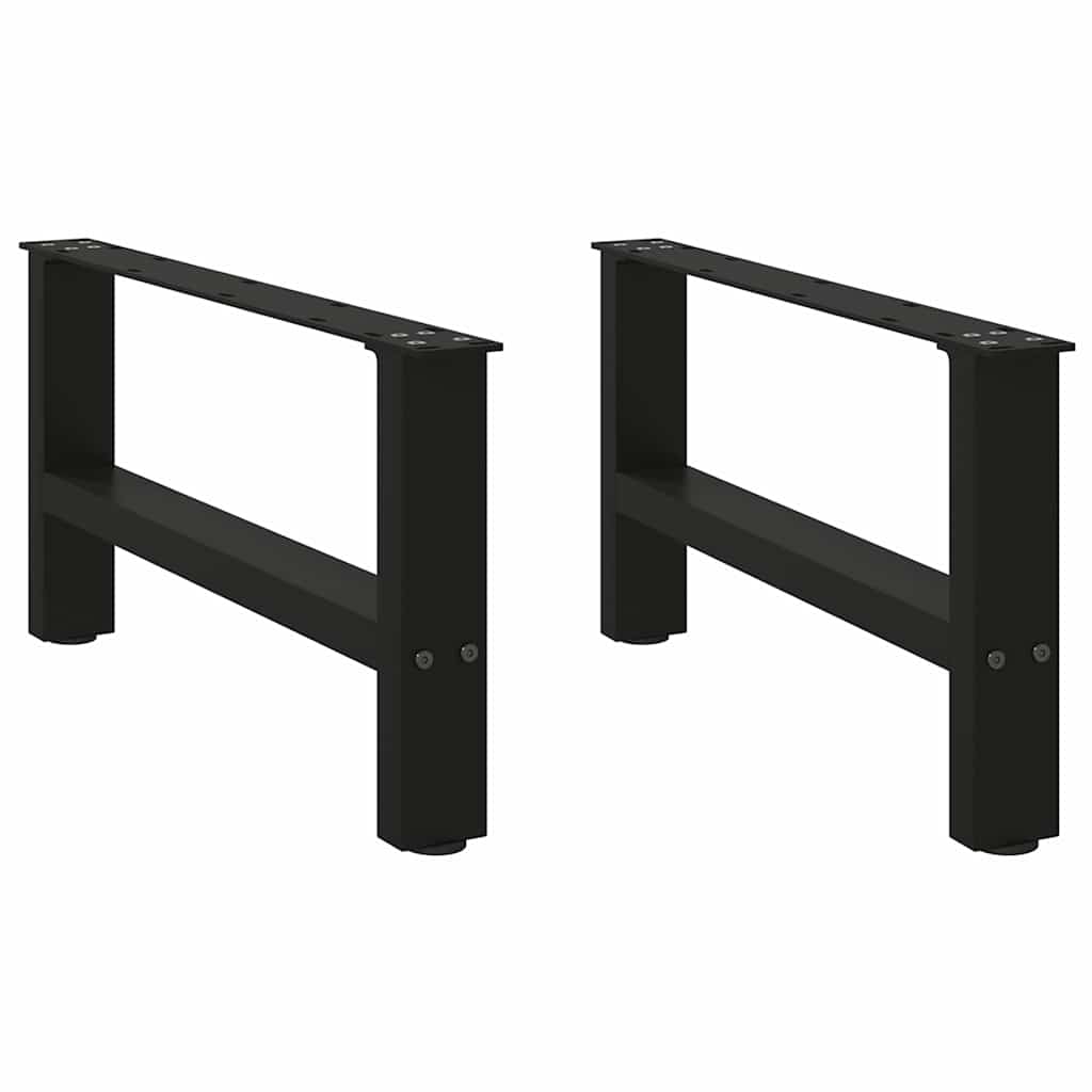 vidaXL Coffee Table Legs Black 2 pcs 60x(30-31) cm Steel