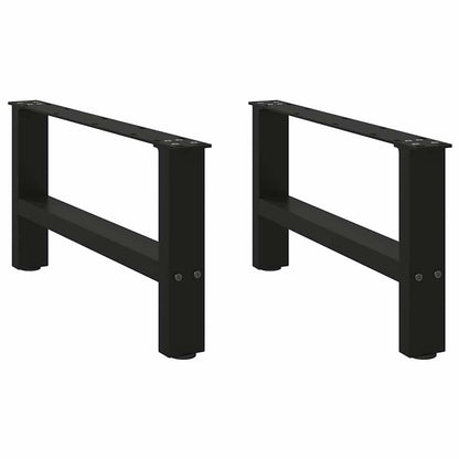 vidaXL Coffee Table Legs Black 2 pcs 60x(30-31) cm Steel