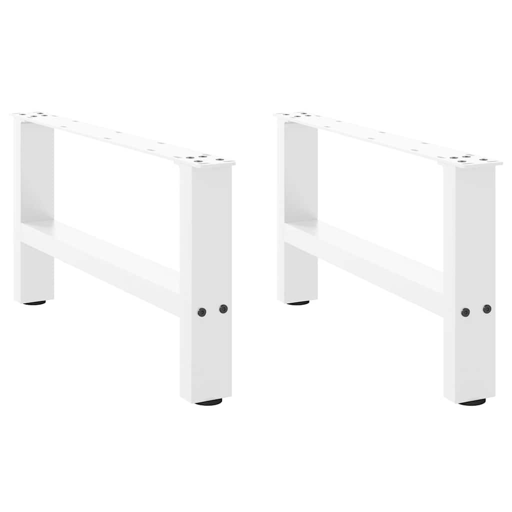 vidaXL Coffee Table Legs White 2 pcs 60x(30-31) cm Steel