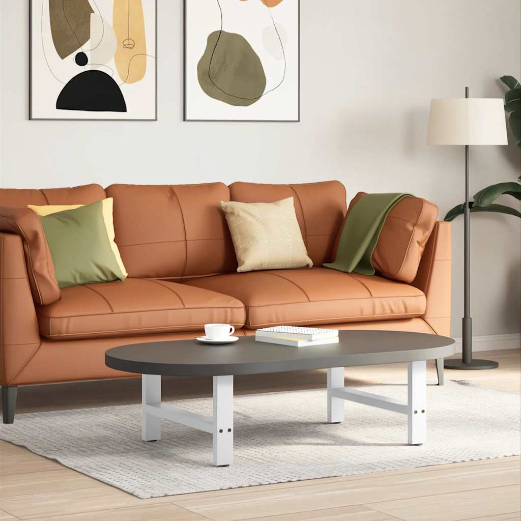 vidaXL Coffee Table Legs White 2 pcs 60x(30-31) cm Steel