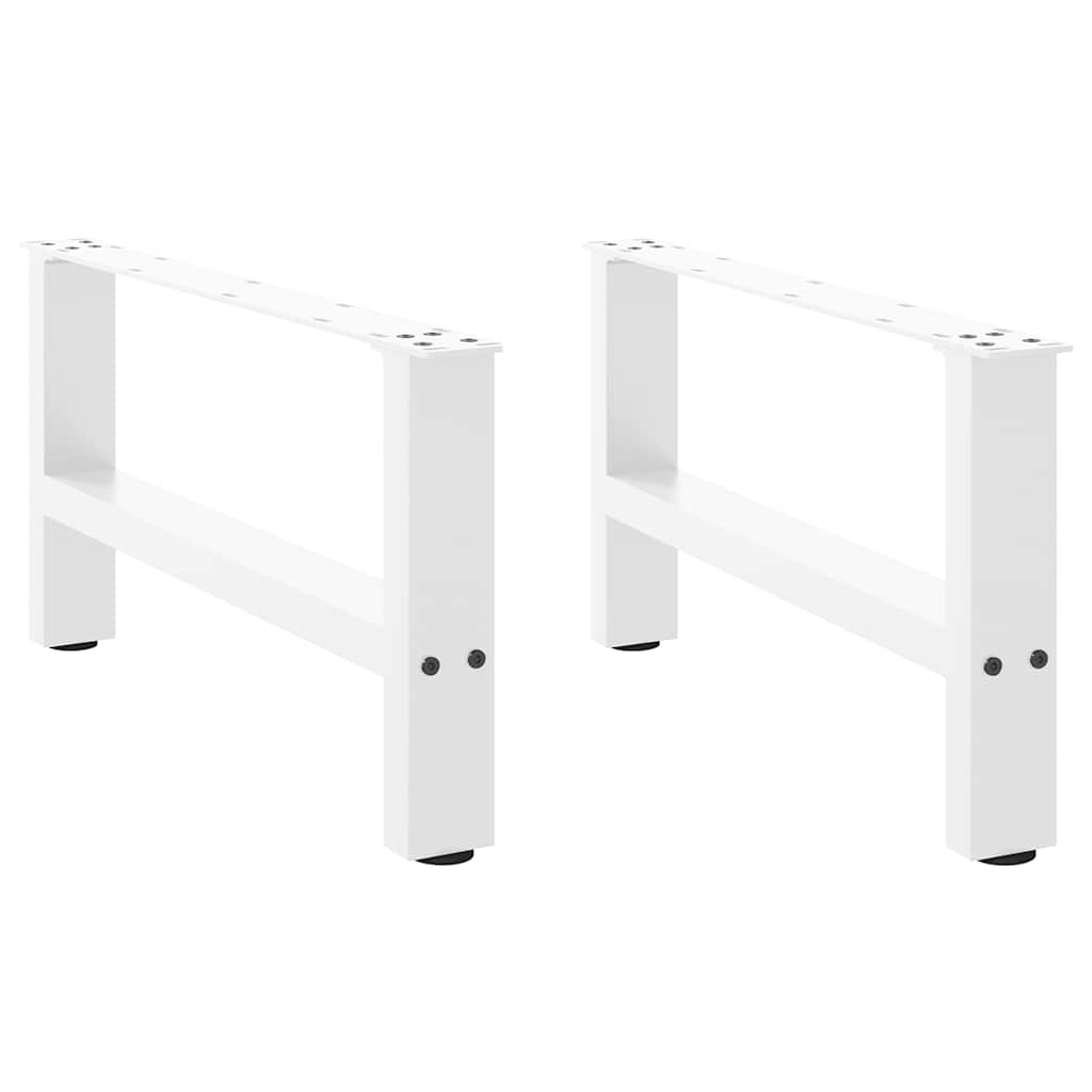 vidaXL Coffee Table Legs White 2 pcs 70x(30-31) cm Steel