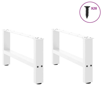 vidaXL Coffee Table Legs White 2 pcs 70x(30-31) cm Steel
