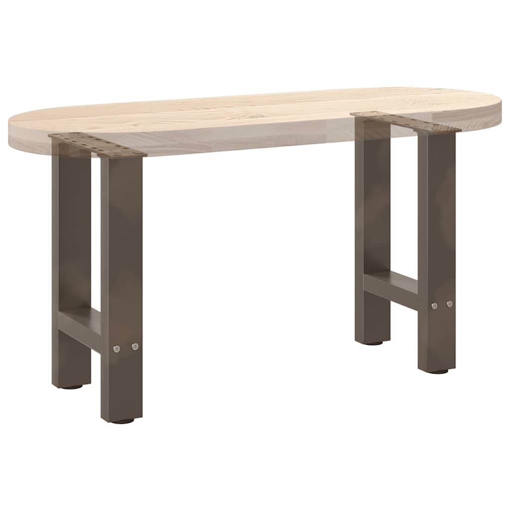 vidaXL Coffee Table Legs Natural Steel 2 pcs 38x(42-43) cm Steel