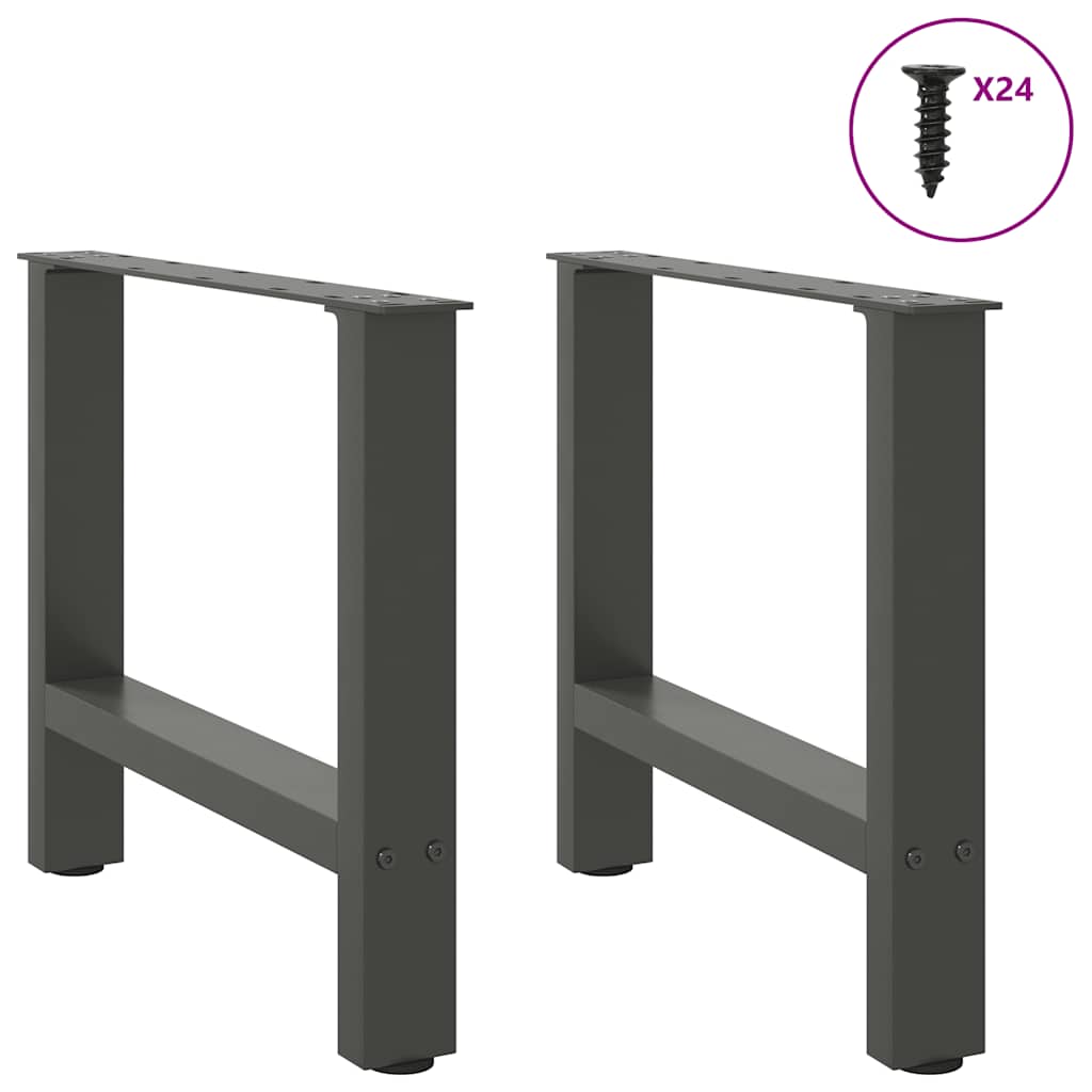 vidaXL Coffee Table Legs Anthracite 2 pcs 60x(42-43) cm Steel