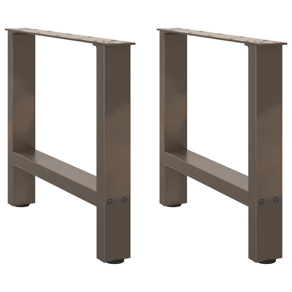 vidaXL Coffee Table Legs Natural Steel 2 pcs 60x(42-43) cm Steel