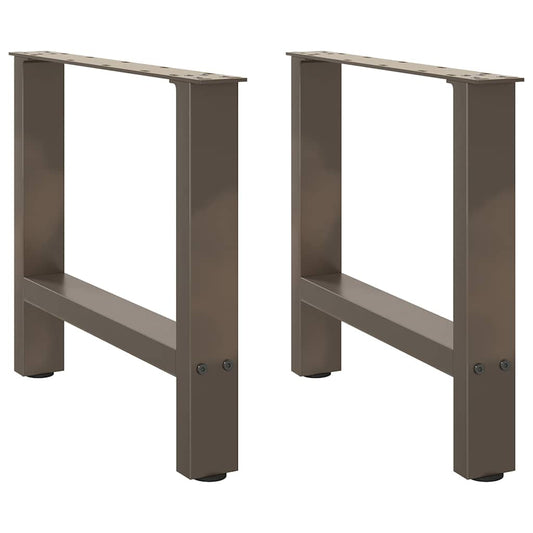 vidaXL Coffee Table Legs Natural Steel 2 pcs 60x(42-43) cm Steel