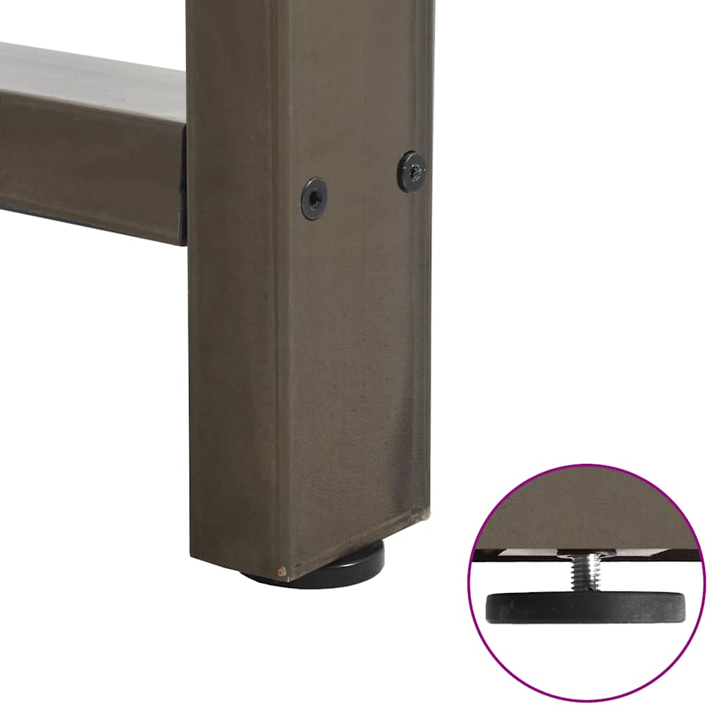 vidaXL Coffee Table Legs Natural Steel 2 pcs 60x(42-43) cm Steel