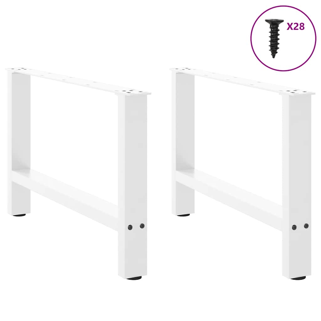vidaXL Coffee Table Legs White 2 pcs 70x(42-43) cm Steel