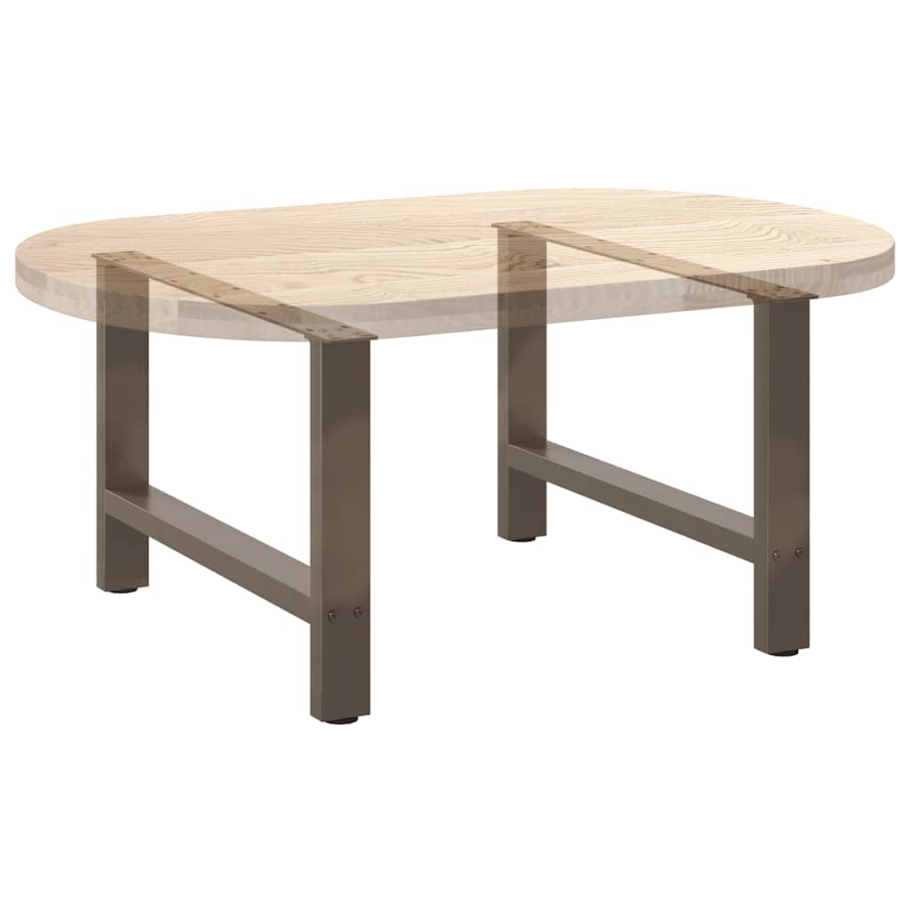 vidaXL Coffee Table Legs Natural Steel 2 pcs 70x(42-43) cm Steel