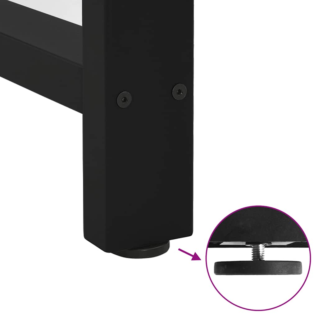 vidaXL Console Table Legs Black 2 pcs 28x(72-73) cm Steel