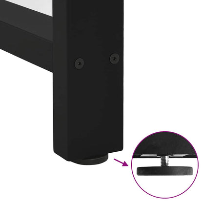 vidaXL Console Table Legs Black 2 pcs 28x(72-73) cm Steel