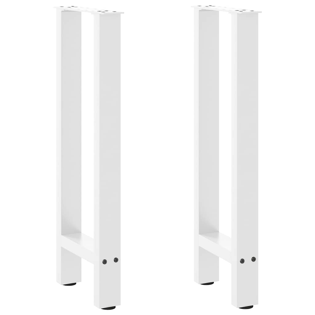 vidaXL Console Table Legs White 2 pcs 28x(72-73) cm Steel