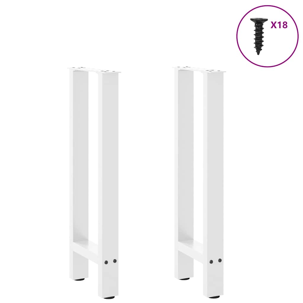 vidaXL Console Table Legs White 2 pcs 28x(72-73) cm Steel