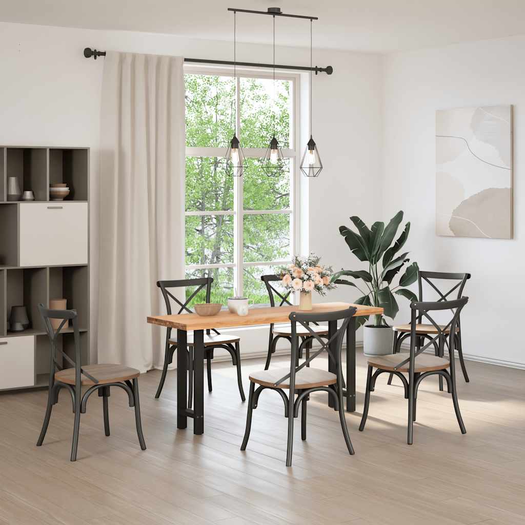 vidaXL Console Table Legs Black 2 pcs 38x(72-73) cm Steel