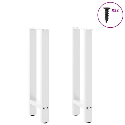 vidaXL Console Table Legs White 2 pcs 38x(72-73) cm Steel