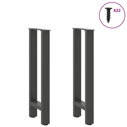 vidaXL Console Table Legs Anthracite 2 pcs 38x(72-73) cm Steel