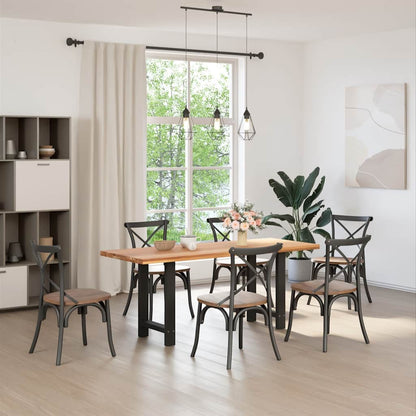 vidaXL Dining Table Legs Black 2 pcs 50x(72-73) cm Steel
