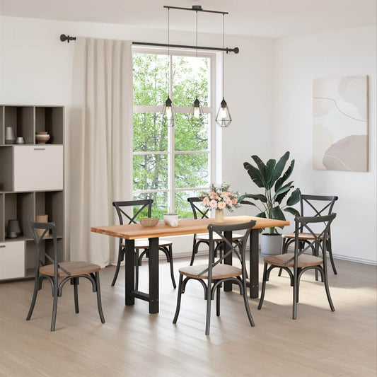 vidaXL Dining Table Legs Black 2 pcs 50x(72-73) cm Steel