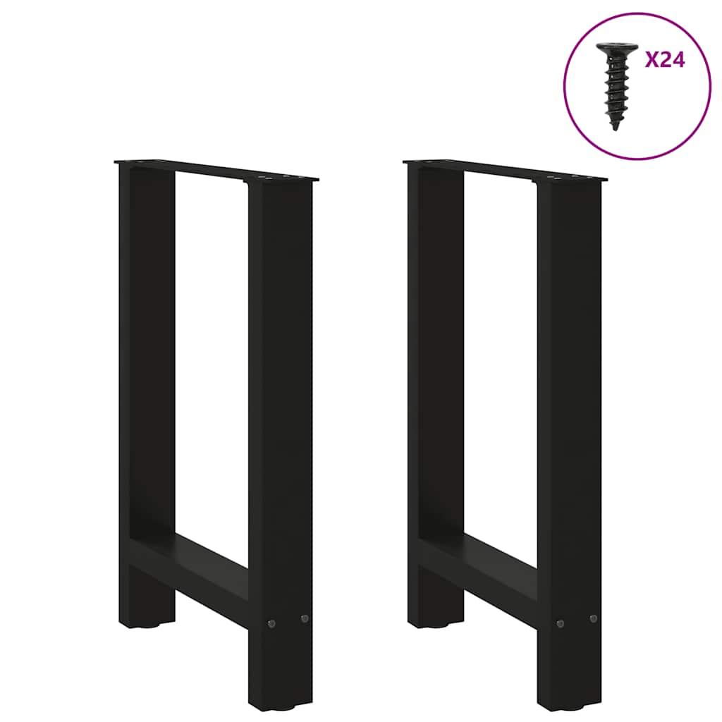 vidaXL Dining Table Legs Black 2 pcs 50x(72-73) cm Steel