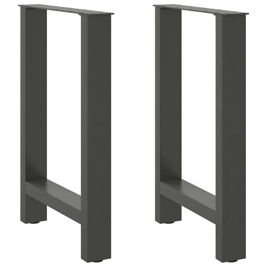 vidaXL Dining Table Legs Anthracite 2 pcs 50x(72-73) cm Steel