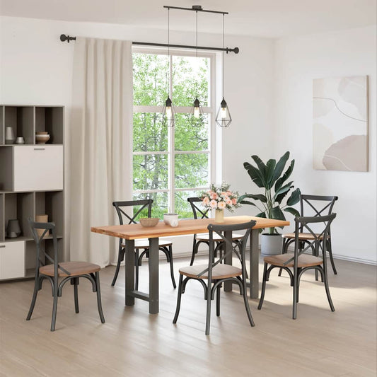 vidaXL Dining Table Legs Anthracite 2 pcs 50x(72-73) cm Steel