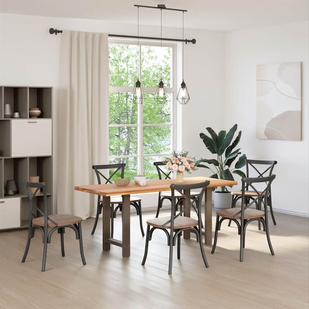 vidaXL Dining Table Legs Natural Steel 2 pcs 50x(72-73) cm Steel