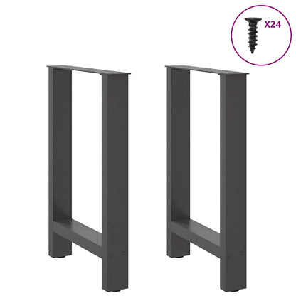 vidaXL Dining Table Legs Anthracite 2 pcs 60x(72-73) cm Steel