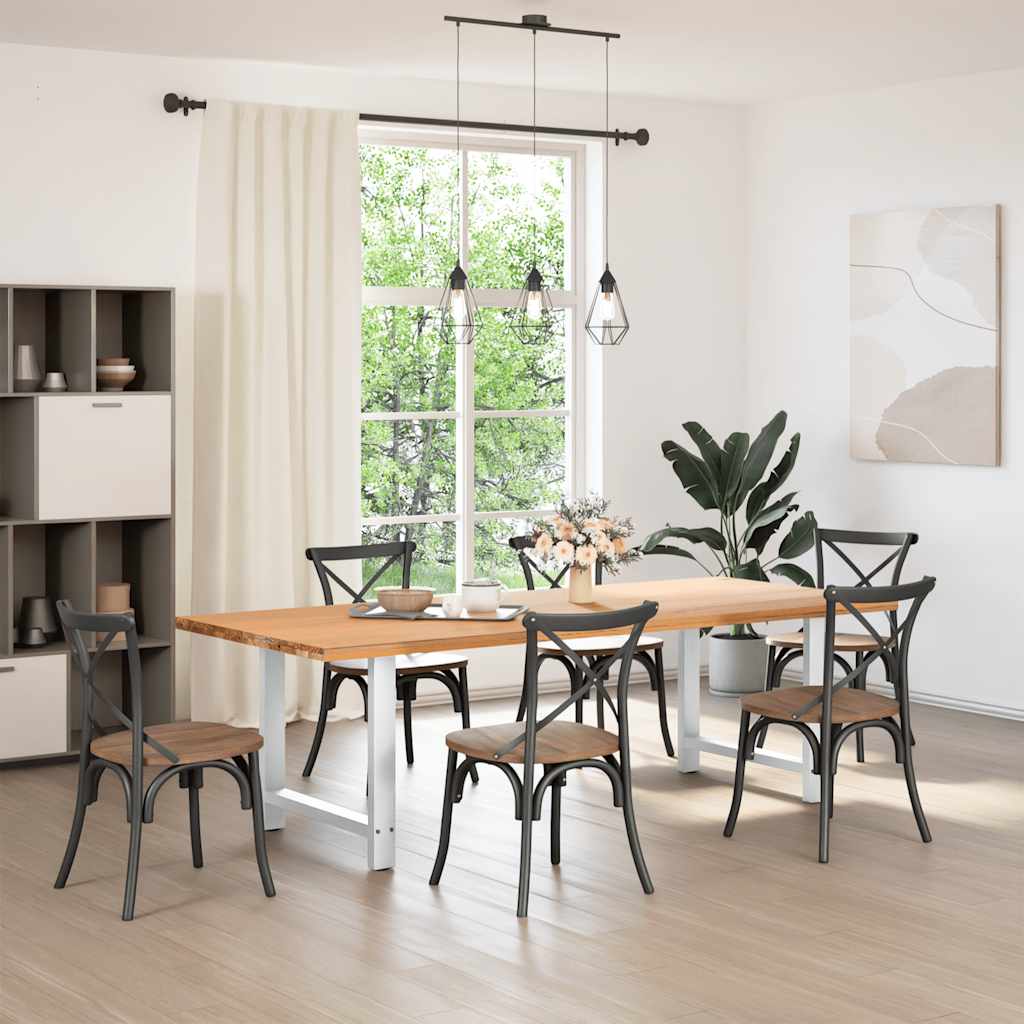 vidaXL Dining Table Legs White 2 pcs 70x(72-73) cm Steel