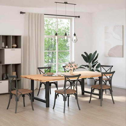 vidaXL Dining Table Legs Black 2 pcs 90x(72-73) cm Steel