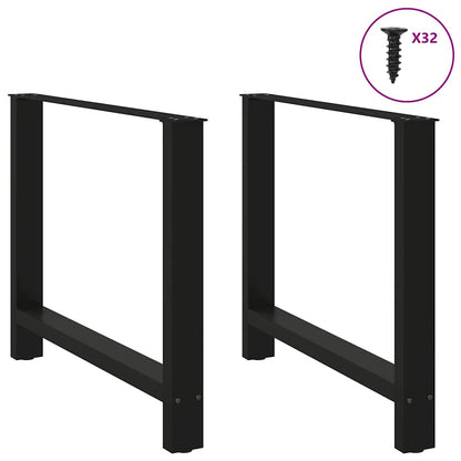 vidaXL Dining Table Legs Black 2 pcs 90x(72-73) cm Steel