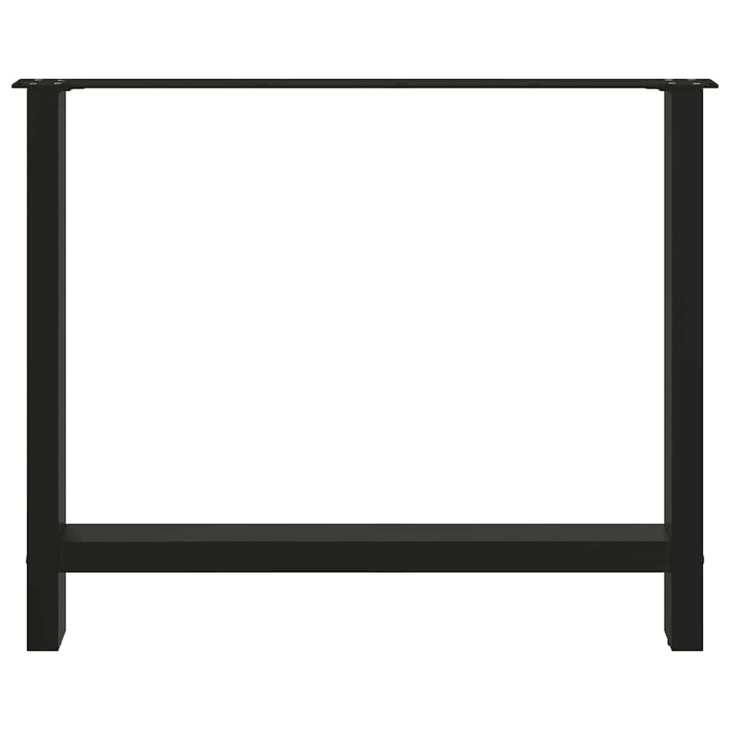 vidaXL Dining Table Legs Black 2 pcs 90x(72-73) cm Steel