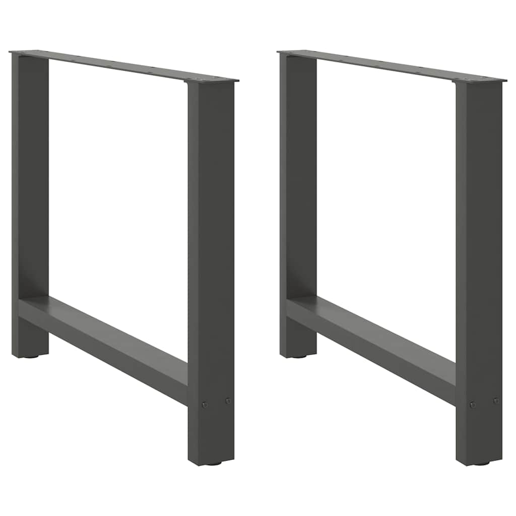 vidaXL Dining Table Legs Anthracite 2 pcs 90x(72-73) cm Steel