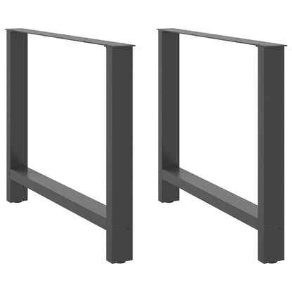 vidaXL Dining Table Legs Anthracite 2 pcs 90x(72-73) cm Steel
