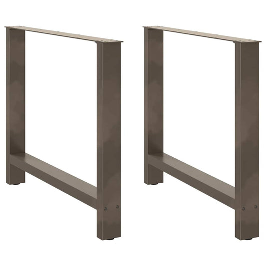 vidaXL Dining Table Legs Natural Steel 2 pcs 90x(72-73) cm Steel
