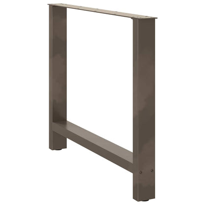 vidaXL Dining Table Legs Natural Steel 2 pcs 90x(72-73) cm Steel