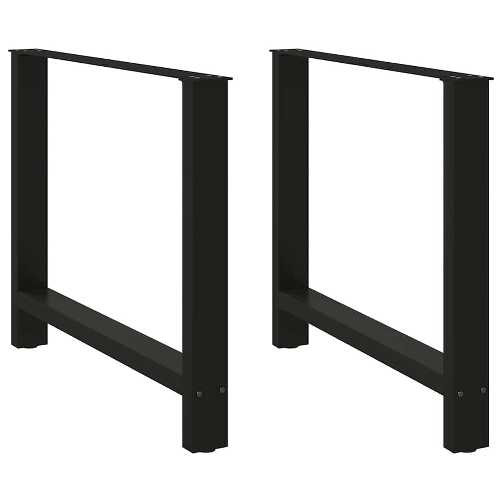 vidaXL Dining Table Legs Black 2 pcs 100x(72-73) cm Steel