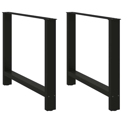 vidaXL Dining Table Legs Black 2 pcs 100x(72-73) cm Steel