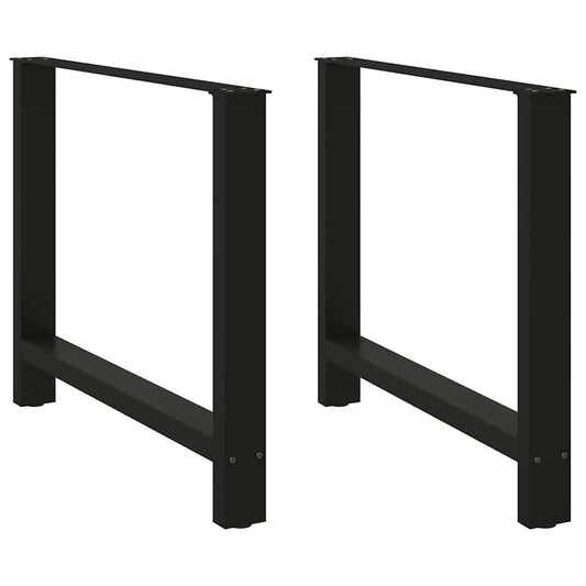 vidaXL Dining Table Legs Black 2 pcs 100x(72-73) cm Steel