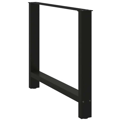vidaXL Dining Table Legs Black 2 pcs 100x(72-73) cm Steel