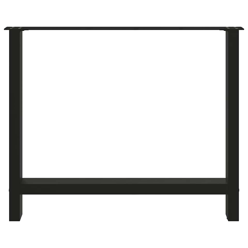 vidaXL Dining Table Legs Black 2 pcs 100x(72-73) cm Steel