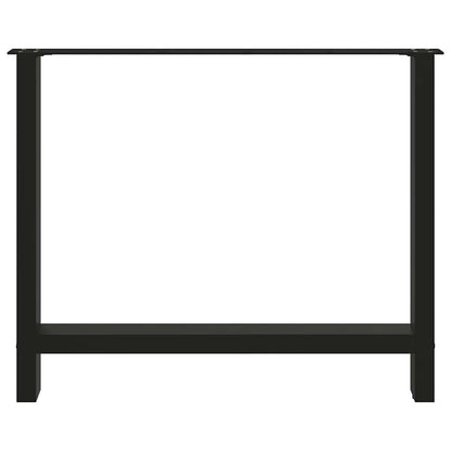 vidaXL Dining Table Legs Black 2 pcs 100x(72-73) cm Steel
