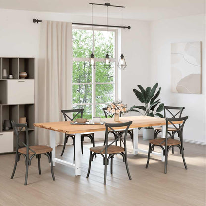 vidaXL Dining Table Legs White 2 pcs 100x(72-73) cm Steel