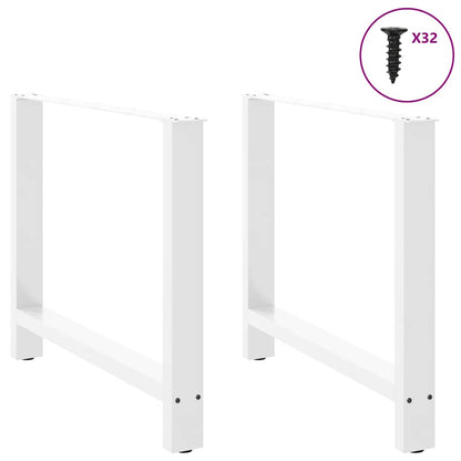 vidaXL Dining Table Legs White 2 pcs 100x(72-73) cm Steel