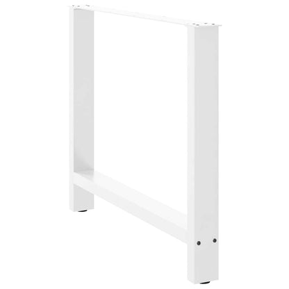 vidaXL Dining Table Legs White 2 pcs 100x(72-73) cm Steel