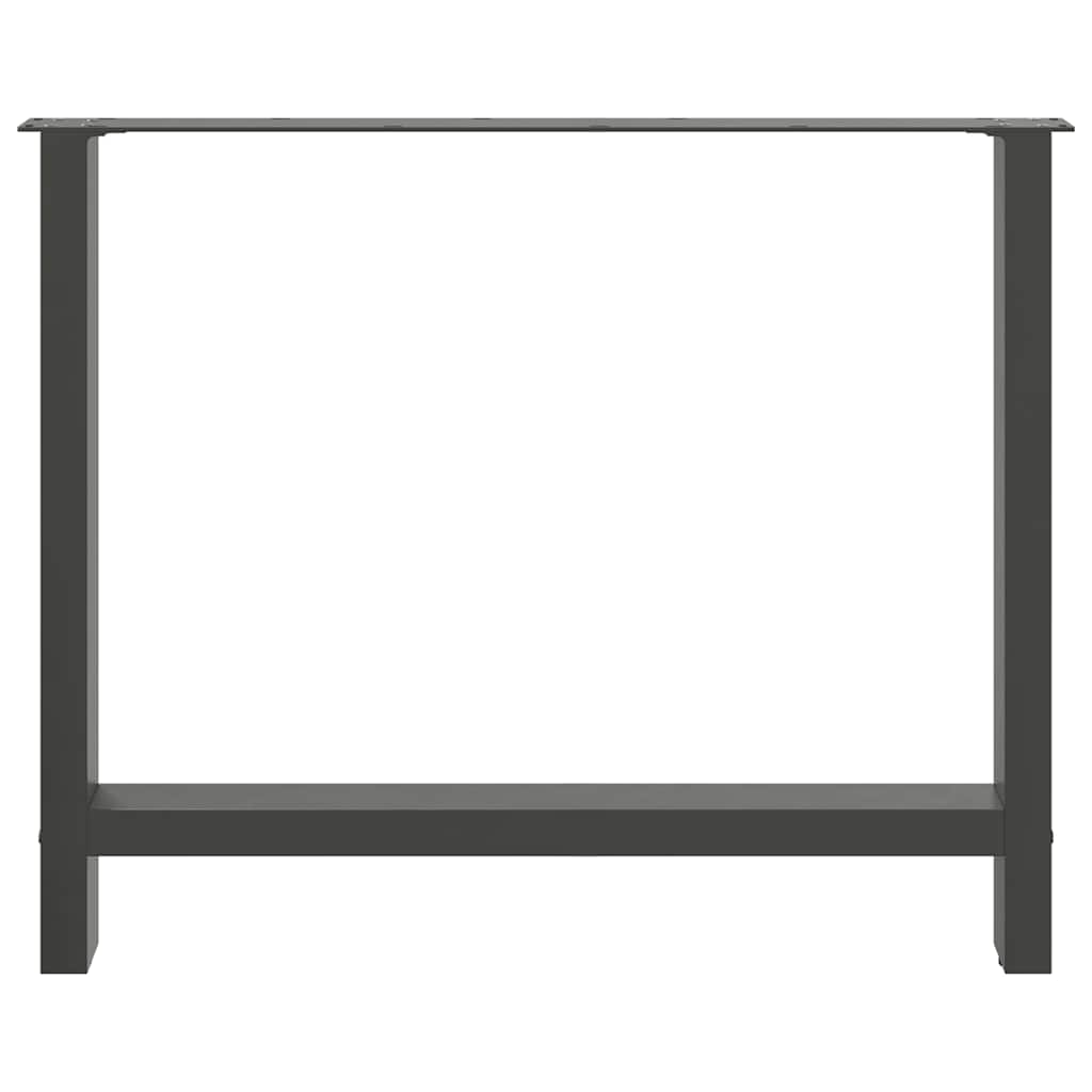vidaXL Dining Table Legs Anthracite 2 pcs 100x(72-73) cm Steel