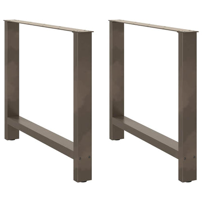 vidaXL Dining Table Legs Natural Steel 2 pcs 100x(72-73) cm Steel