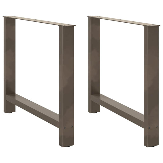 vidaXL Dining Table Legs Natural Steel 2 pcs 100x(72-73) cm Steel