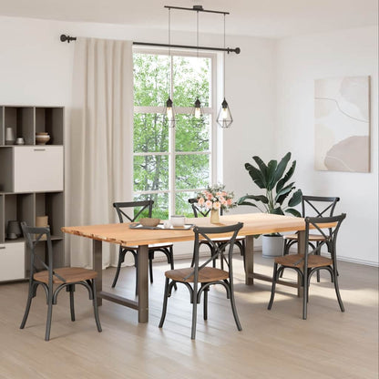 vidaXL Dining Table Legs Natural Steel 2 pcs 100x(72-73) cm Steel
