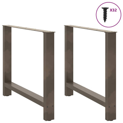 vidaXL Dining Table Legs Natural Steel 2 pcs 100x(72-73) cm Steel